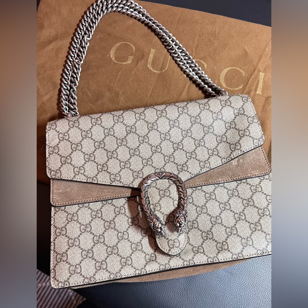 Gucci Beige and Brown Shoulder Bag